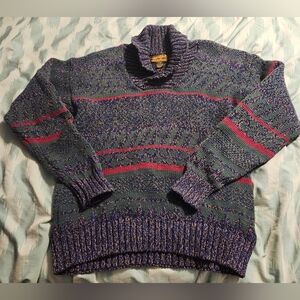 Vintage Eddie Bauer Sweater Blue &‎ Green Outdoor Men's Size Medium